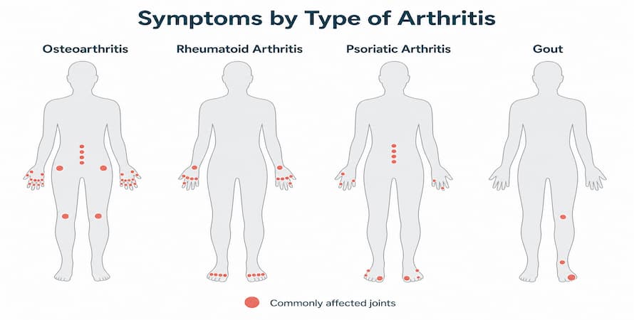 Symptoms by Type of Arthritis