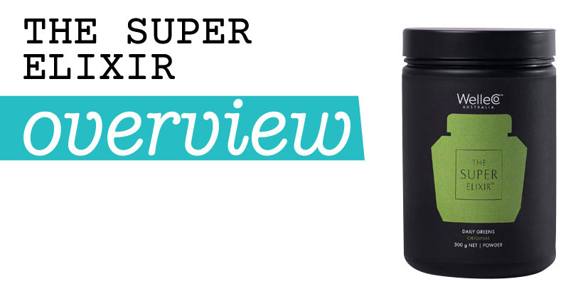 The Super Elixir Review - WelleCo Plant-Based Wellness Supplement Bottle