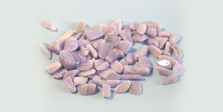 Blue Lace Agate crystal for communication, calm energy, and throat chakra healing