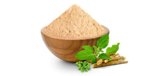 Ashwaganda Indian Ginseng Powder Wooden Bowl