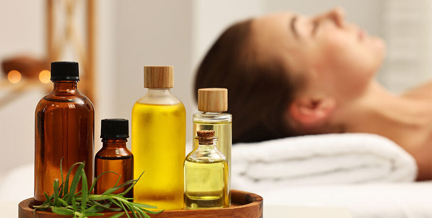 Aromatherapy Woman Relaxing On Massage Couch