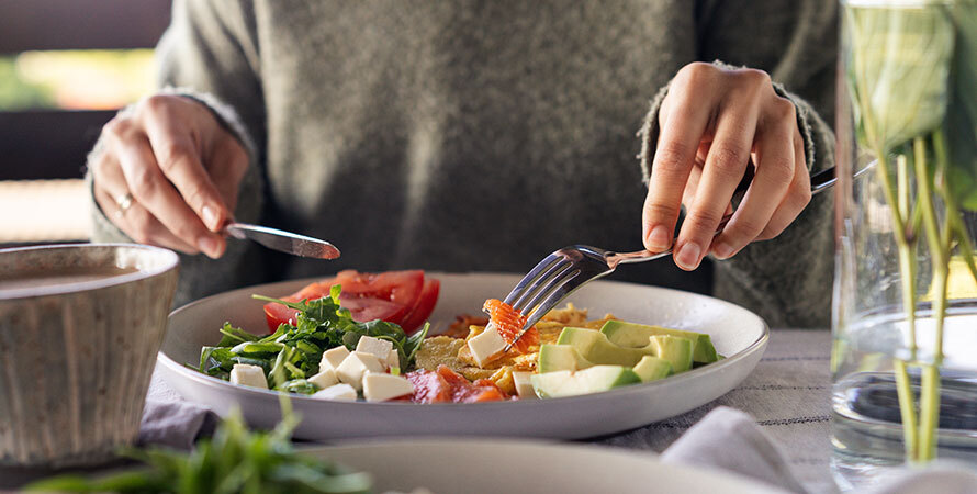 Woman Eating Healthy Morning Meal Breakfast