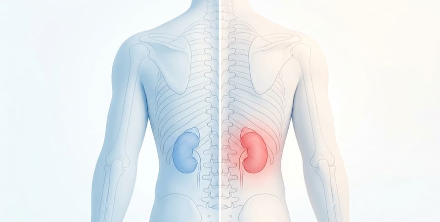 Left vs right kidney pain location anatomical diagram comparison guide