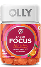 Olly Laser Focus Review – Olly Laser Focus Cognitive Support Supplement Bottle