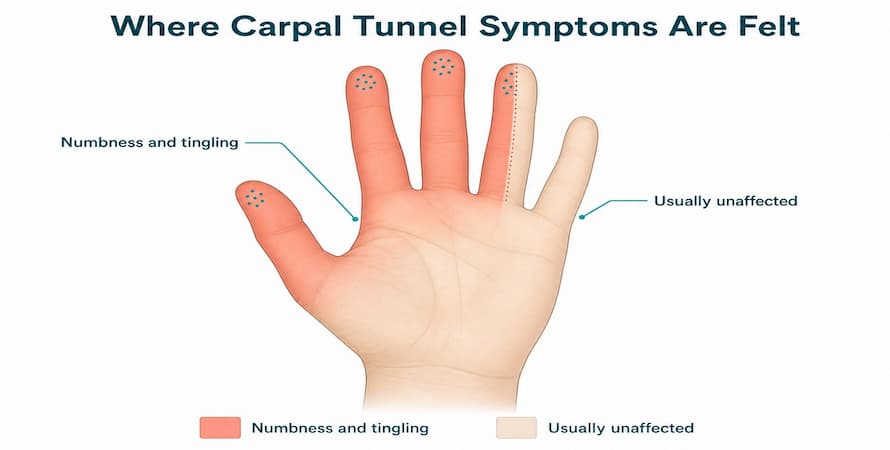 Where Carpal Tunnel Symptoms Are Felt